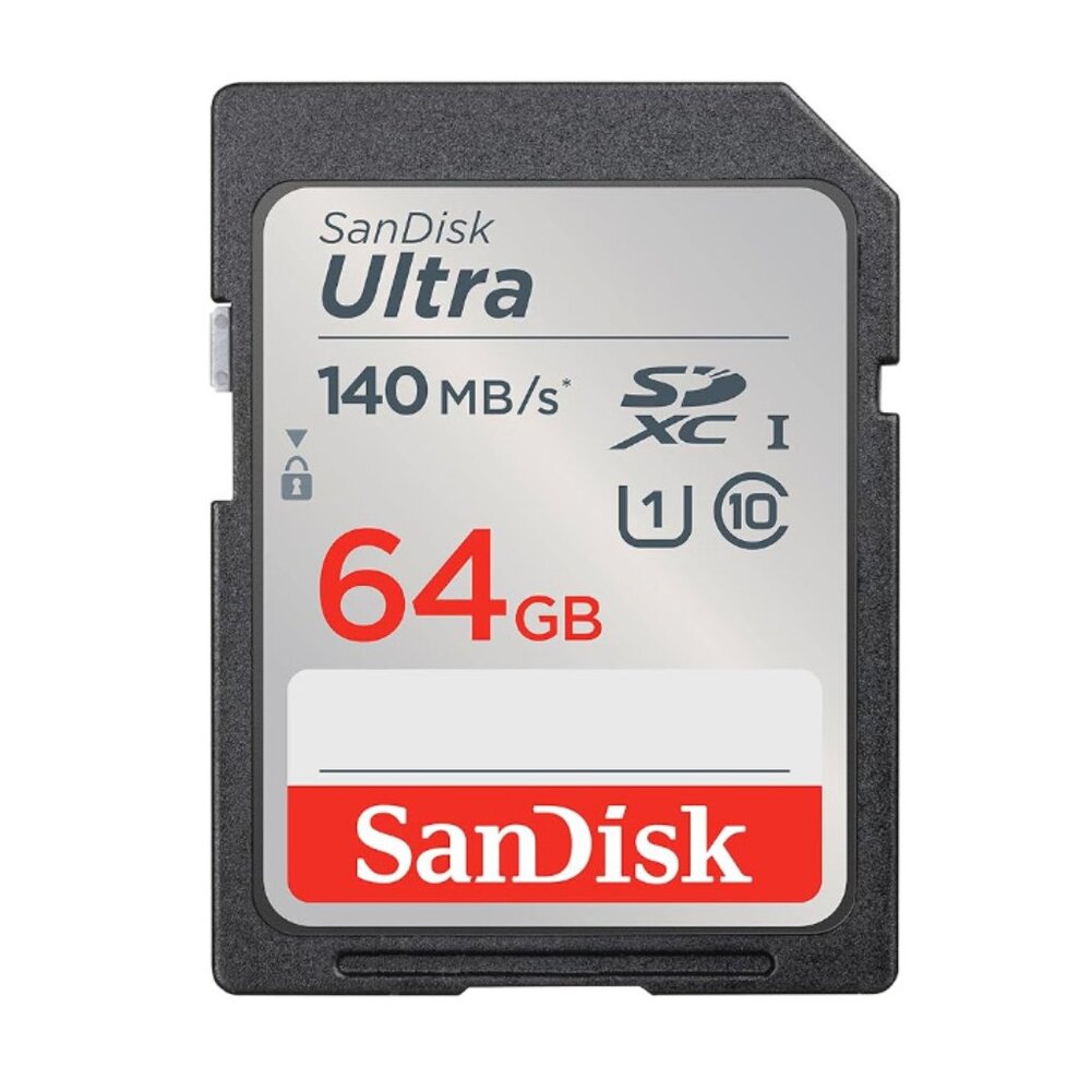 SanDisk 64GB Ultra SDXC UHS-I Memory Card - Up to 140MB/s, C10, U1, Full HD, SD